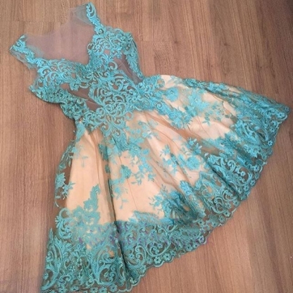 Tulle Sleeveless Appliques A-Line Short Homecoming Dress UK