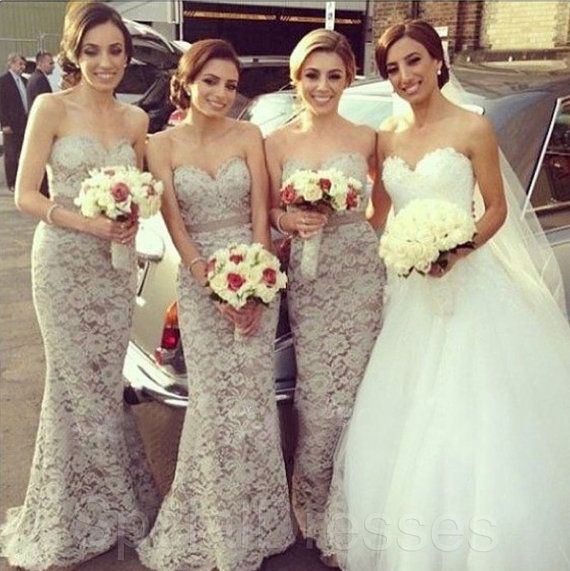 Cheap Lace Bridesmaid Dresses Sweetheart Floor Length Charming Sexy Party Dress