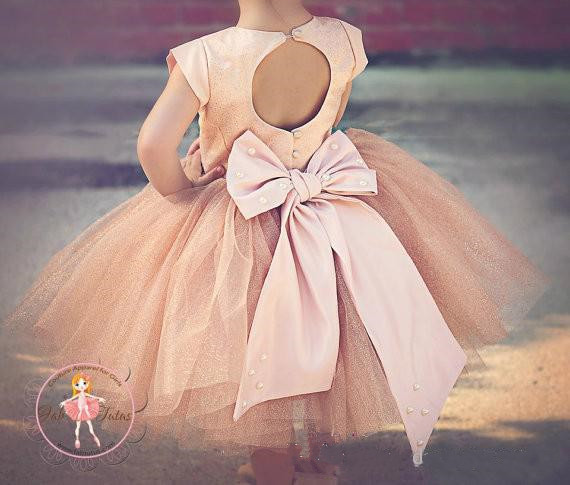 Lovely Cap Sleeve Tulle Princess Flower Girl Dress Bowknot