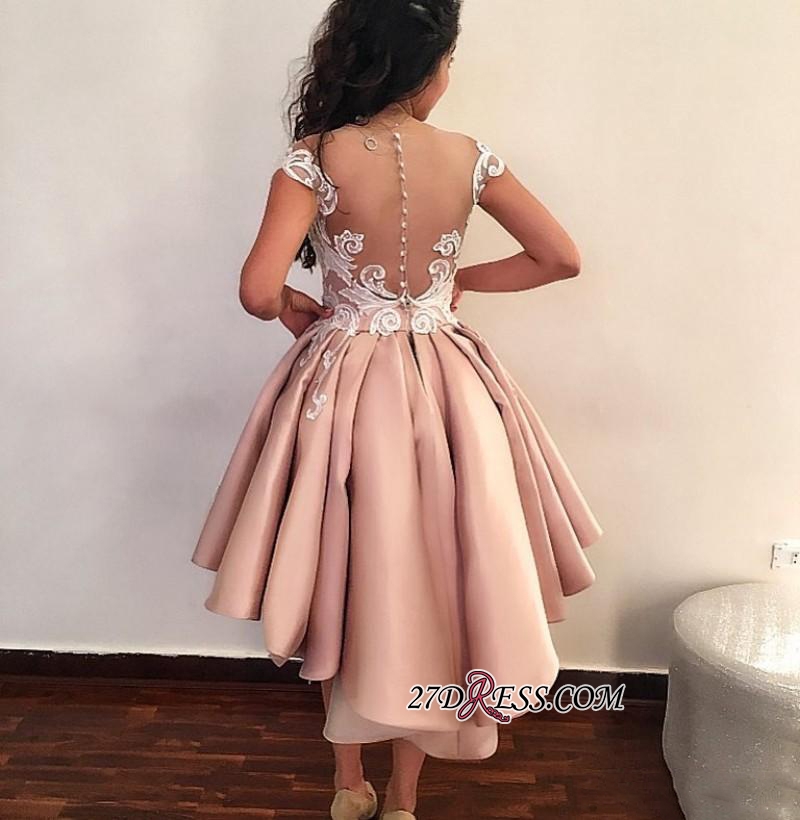 Lace ruffles short prom Dress Pink homecoming Dress UK BA8007