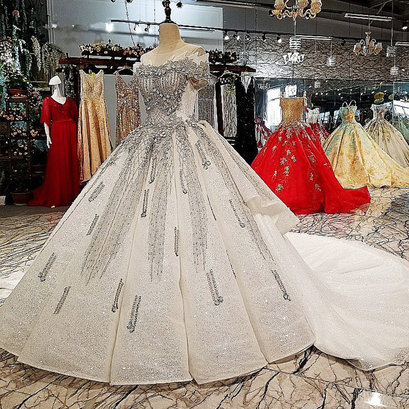 Organza Applique Ball Gown Chapel Train Short Sleeves Prom Dress UK UK