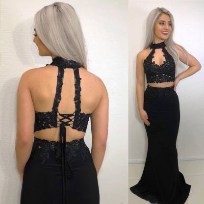 Black Two Piece Prom Dress UK | Mermaid Formal Gowns