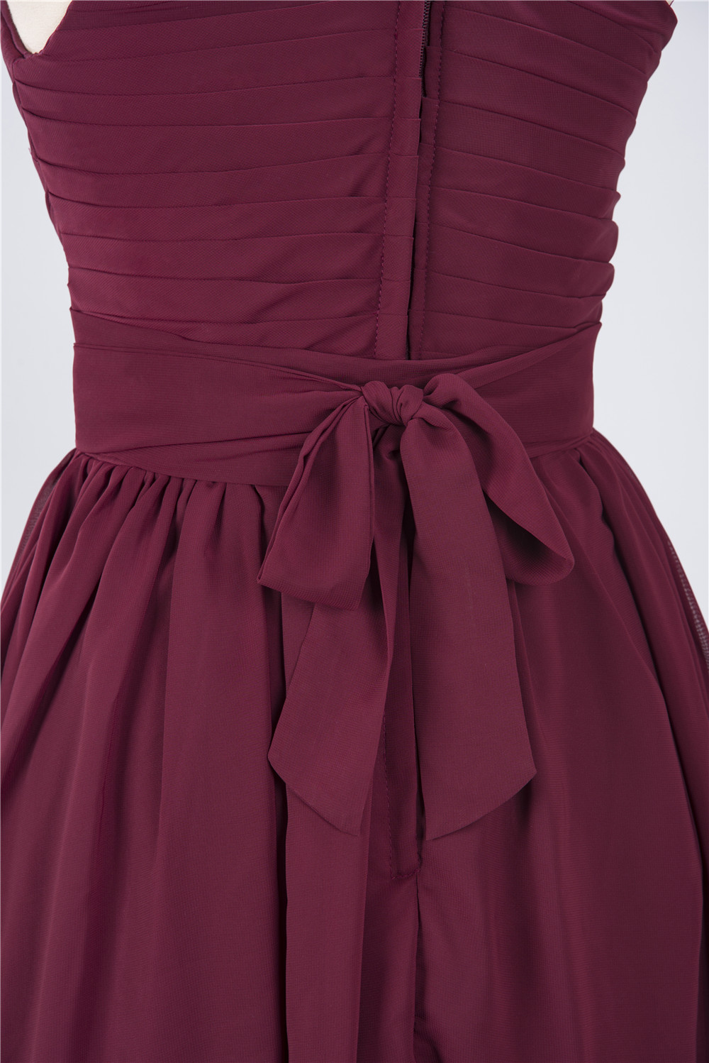 Sexy A-line Flowy One-Shoulder Sleeveless Short length Bridesmaid Dress UK UK with Ruffles