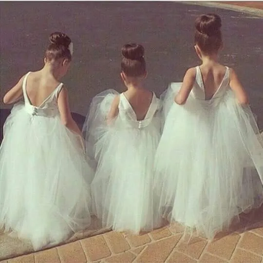 Lovely Tulle Princess Jewel Flower Girl Dress Floor-length