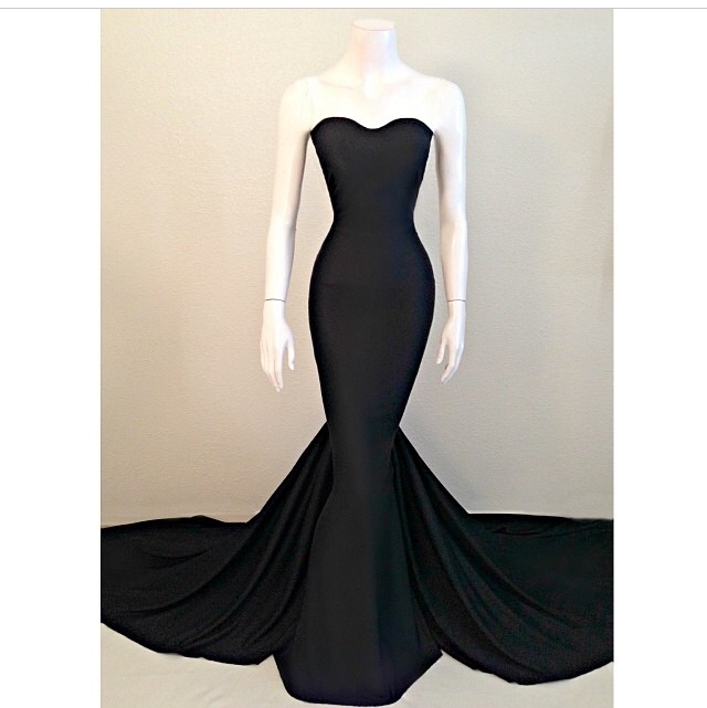 Elegant Mermaid Black Sweetheart Evening Dress UK Sleeveless Sweep Train-27Dress.co.uk