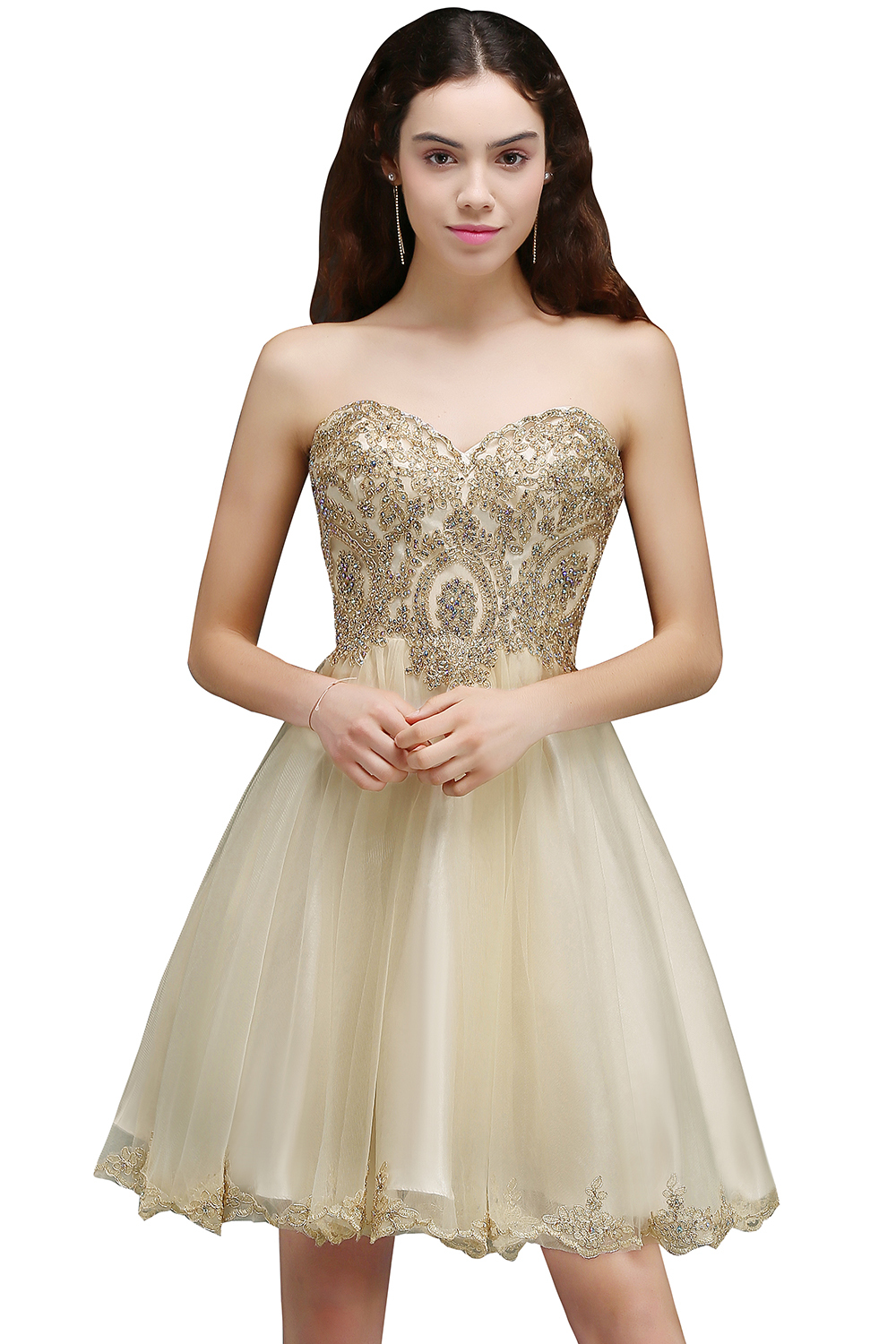 Lovely Sweetheart Short Appliques Lace-Up Homecoming Dress UK