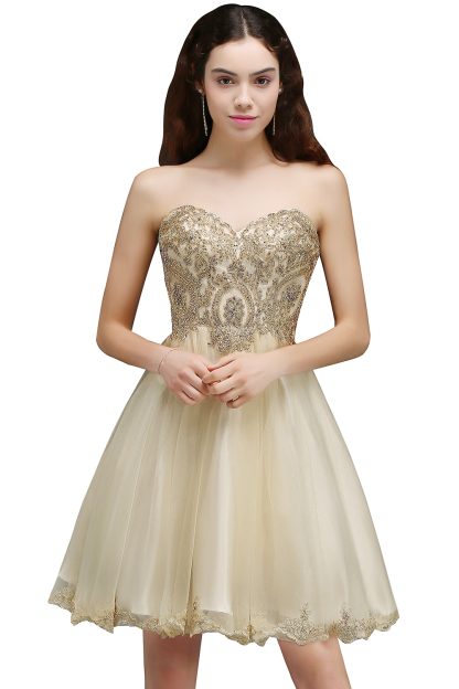 Lovely Sweetheart Short Appliques Lace-Up Homecoming Dress UK