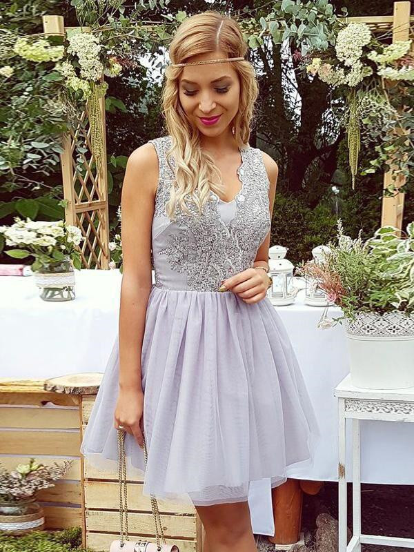 Lace Straps Short Homgcoming Dress