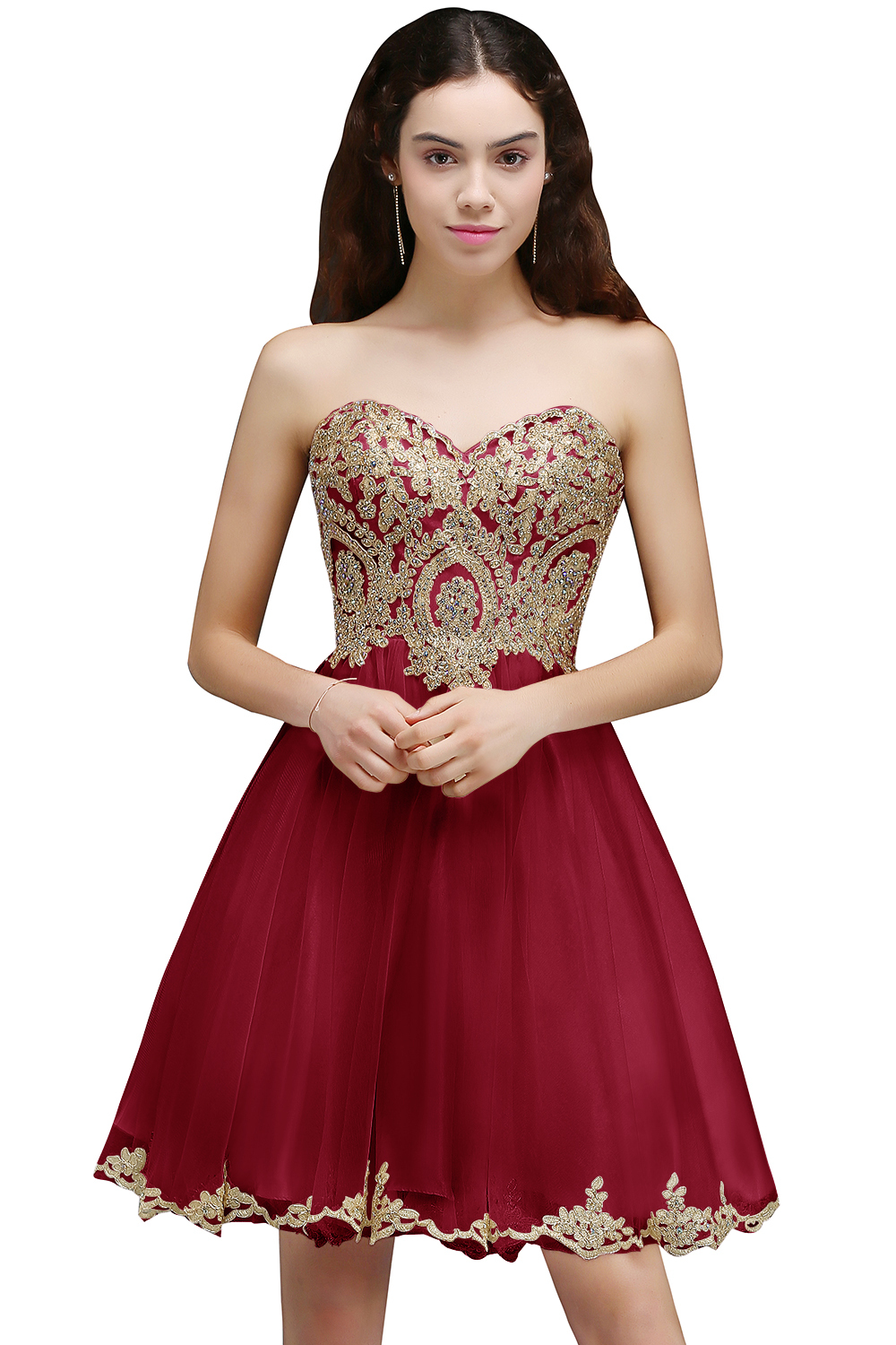 Lovely Sweetheart Short Appliques Lace-Up Homecoming Dress UK