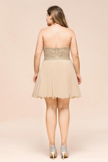 Cute Sweetheart Ruched Chiffon Mini Dress Gold Appliques Aline Short Homecoming Dress