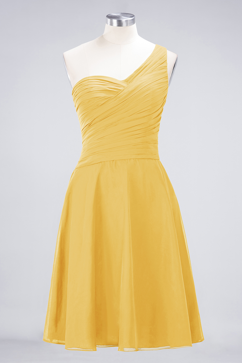 Sexy A-line Flowy One-Shoulder Sweetheart Sleeveless Short length Bridesmaid Dress UK UK with Ruffles