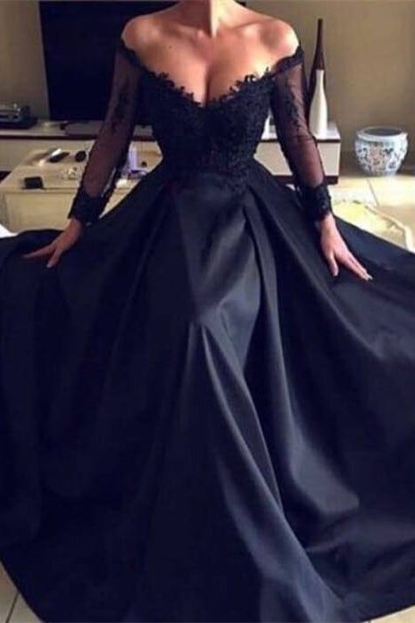 Luxury Long Sleeve Lace Evening Dress UK Long Formal Wears-27Dress.co.uk