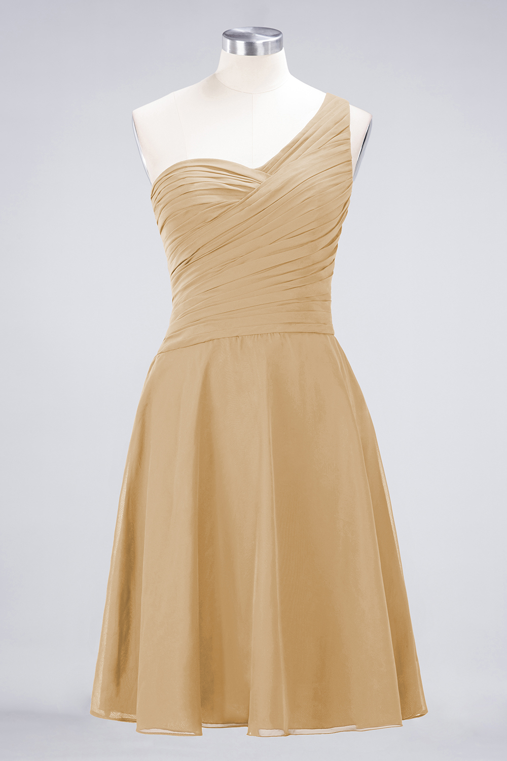 Sexy A-line Flowy One-Shoulder Sweetheart Sleeveless Short length Bridesmaid Dress UK UK with Ruffles