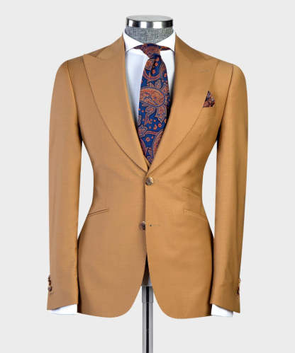 Elroy New Arrival Brown Peaked Lapel Fashion Business Men Suits