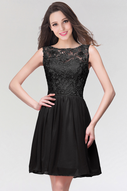 Halter Tulle Lace Short Party Dress Floral Lace Appliques