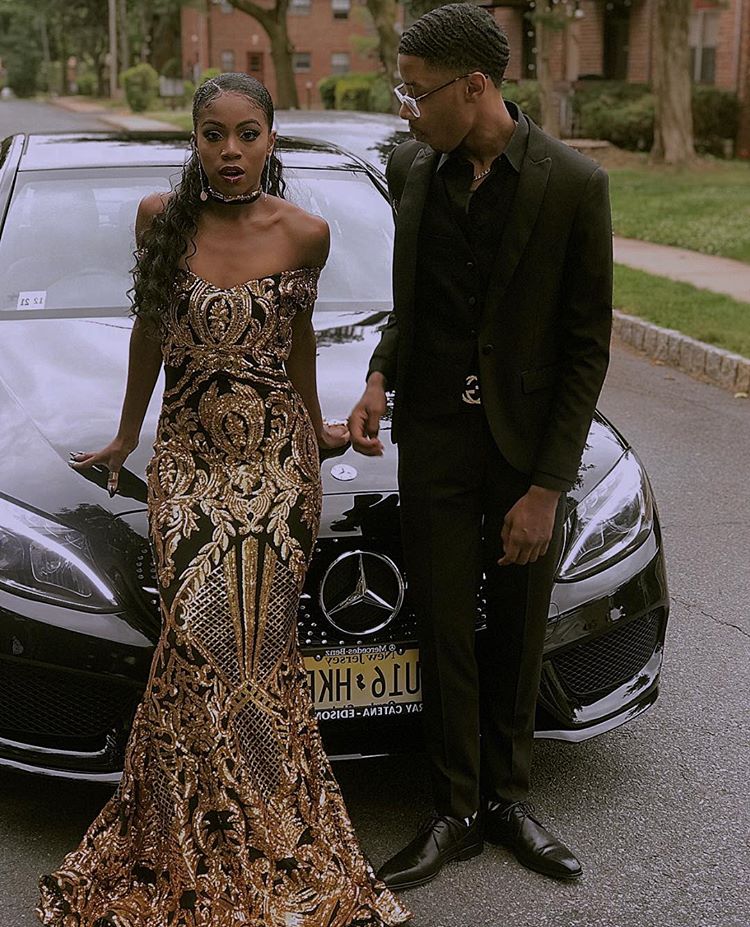 Glamourous Column Off The Shoulder Gold Applique Prom Dress UKes UK UK
