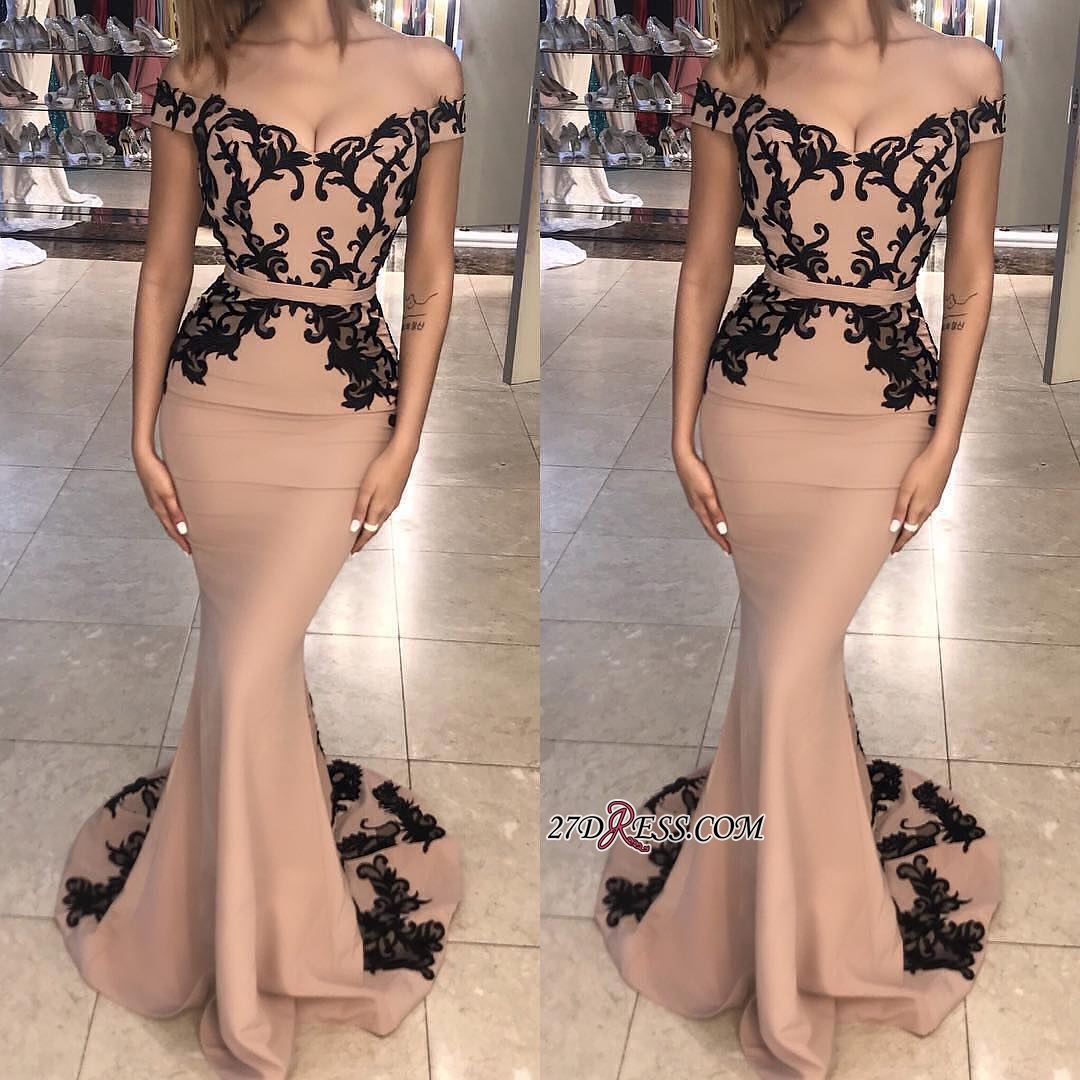Off-the-shoulder mermaid lace prom Dress UK, long evening Dress UK BA7921