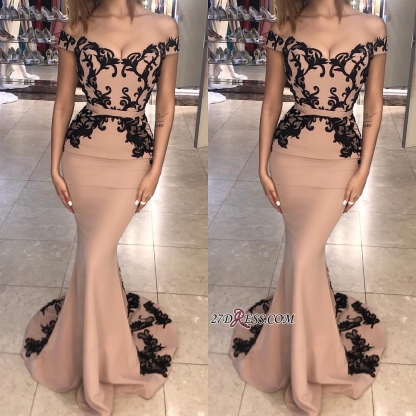 Off-the-shoulder mermaid lace prom Dress UK, long evening Dress UK BA7921
