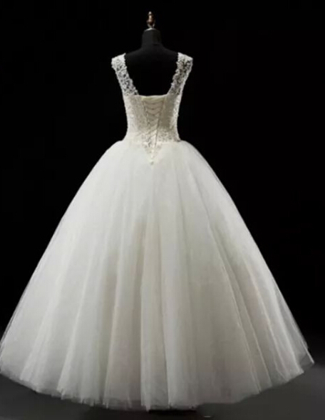 Simples A-Line Lace Wedding Dresses UK Lace-up Floor Length Bridal Gowns