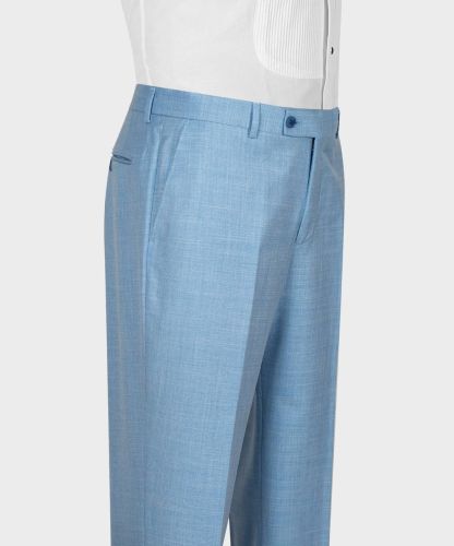 Hugh Bespoke Sky Blue Three Pieces Peaked Lapel Men Suits