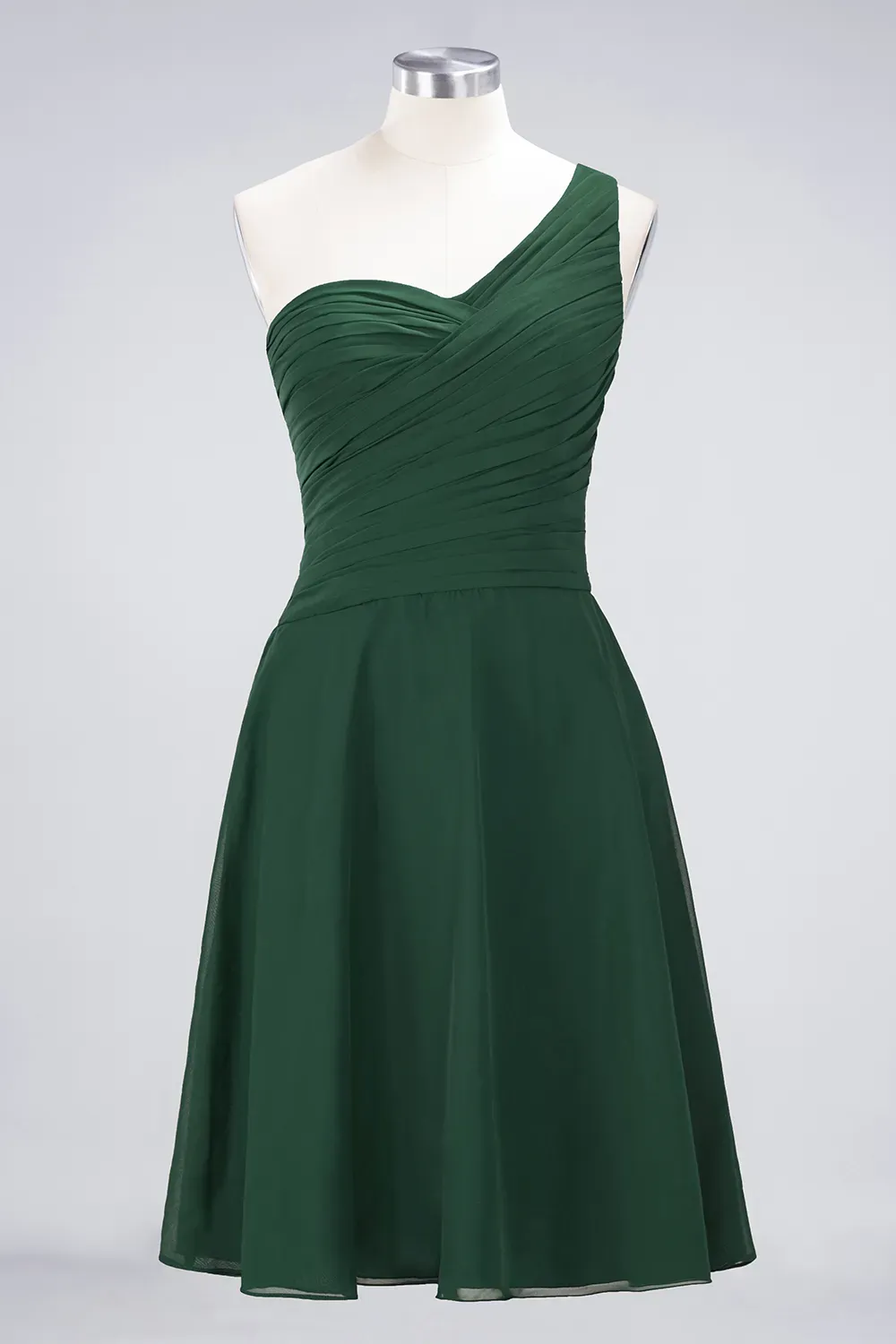 Sexy A-line Flowy One-Shoulder Sweetheart Sleeveless Short length Bridesmaid Dress UK UK with Ruffles