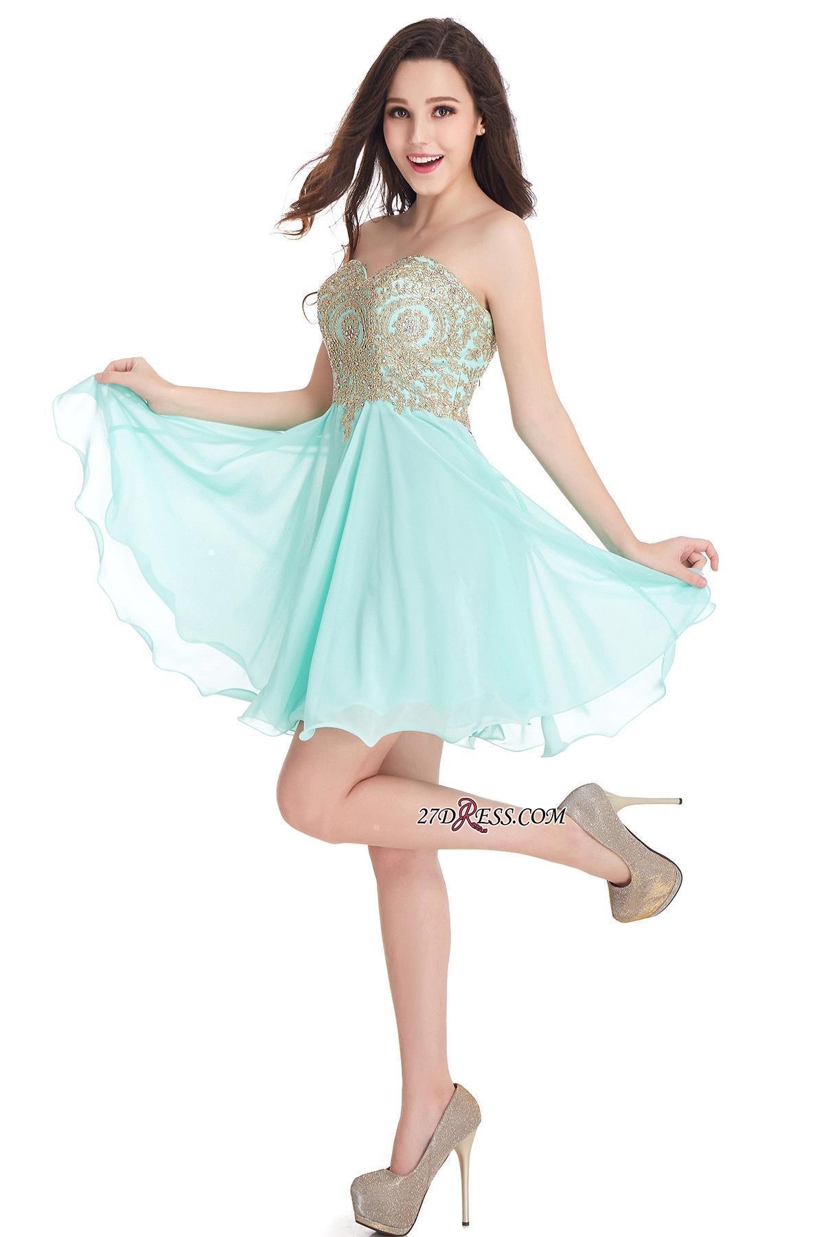 Sexy Short Mini Sweetheart Appliques Homecoming Dress UKes UK