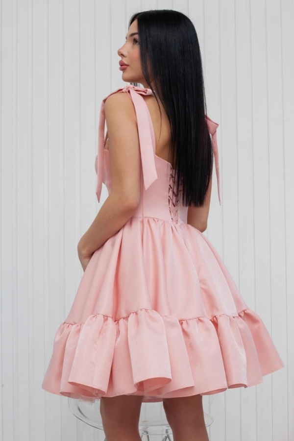 Sweetheart Pink Short Homecoming Dress Straps Knee Length Party Wear Dress