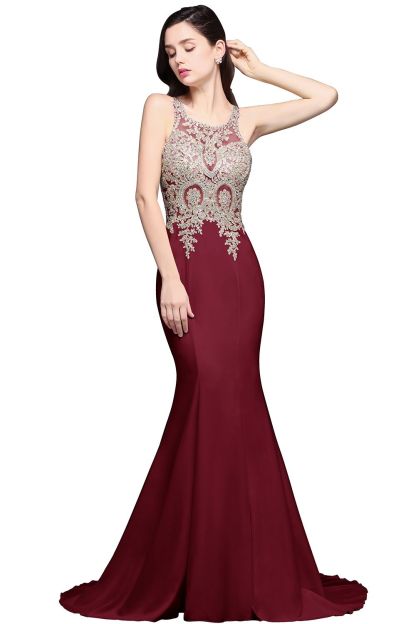 AVERIE | Mermaid Scoop Chiffon Elegant Prom Dress With Appliques