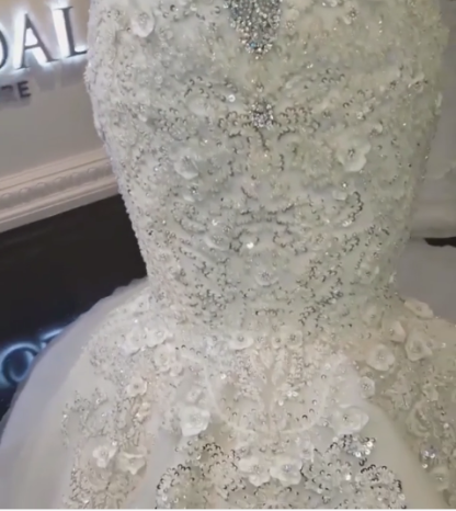 Glamorous Crystals Sexy Mermaid Wedding Dresses UK | Off-the-Shoulder Appliques Bridal Gowns