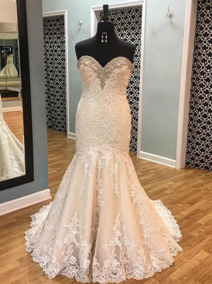 Court Train Tulle Sexy Mermaid Sleeveless Applique Sweetheart Wedding Dresses UK