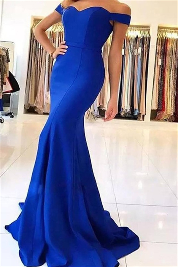 Sexy Off-the-Shoulder Ruffles Prom Dress UKes UK Mermaid Sleeveless Evening Dress UKes UK