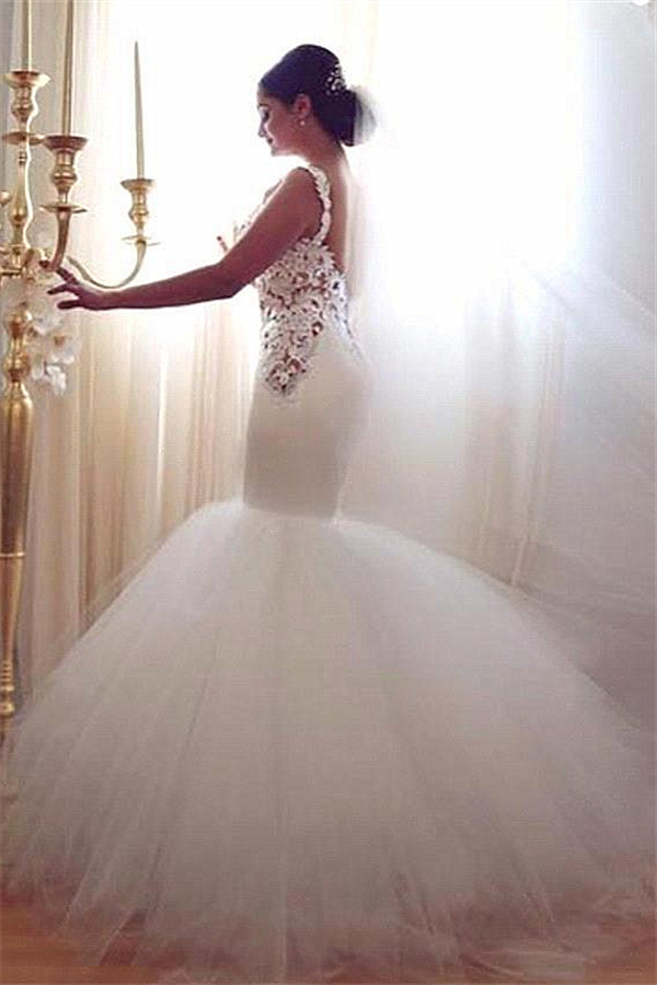 Gorgeous Lace Sexy Mermaid Wedding Dresses UK Tulle Sweetheart