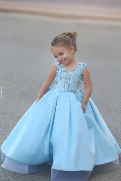 Flowers Straps A-line Mother And Daughter Prom Dress UK Ball Gown BA4321
