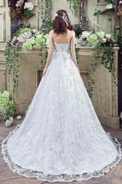 Modern Sweetheart Princess Wedding Dress Lace-up Beadss Bowknot