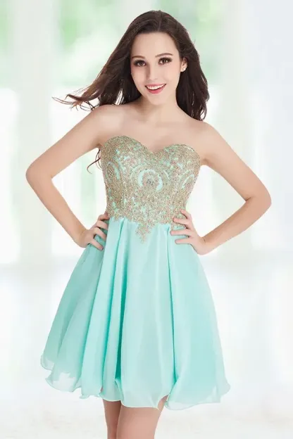 Sexy Short Mini Sweetheart Appliques Homecoming Dress UKes UK