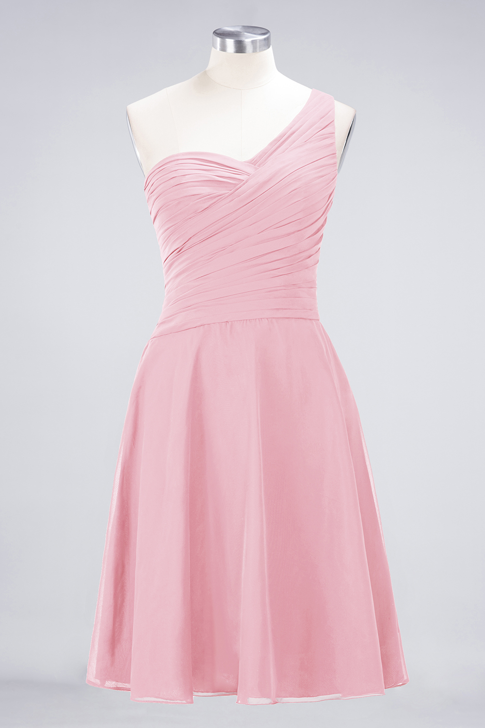 Sexy A-line Flowy One-Shoulder Sweetheart Sleeveless Short length Bridesmaid Dress UK UK with Ruffles