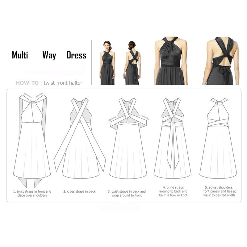 Convertible Dress Multi-way Twist Wrap Bridesmaid Dress Wedding Party Dress