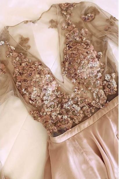 Sexy Sequin Elegant V-Neck Lace Appliques Crystal Prom Dress UKes UK Side slit Longsleeves Evening Dress UKes UK-27Dress.co.uk