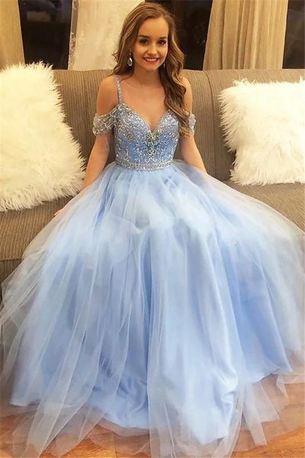 Sexy Crystal SpagheetiStraps Prom Dress UKes UK Sheer Sequins leeveless Evening Dress UKes UK