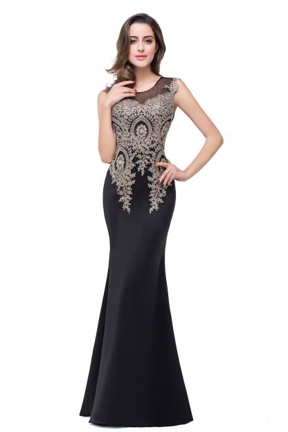 ADDISYN | Mermaid Floor-length Chiffon Evening Dress with Appliques