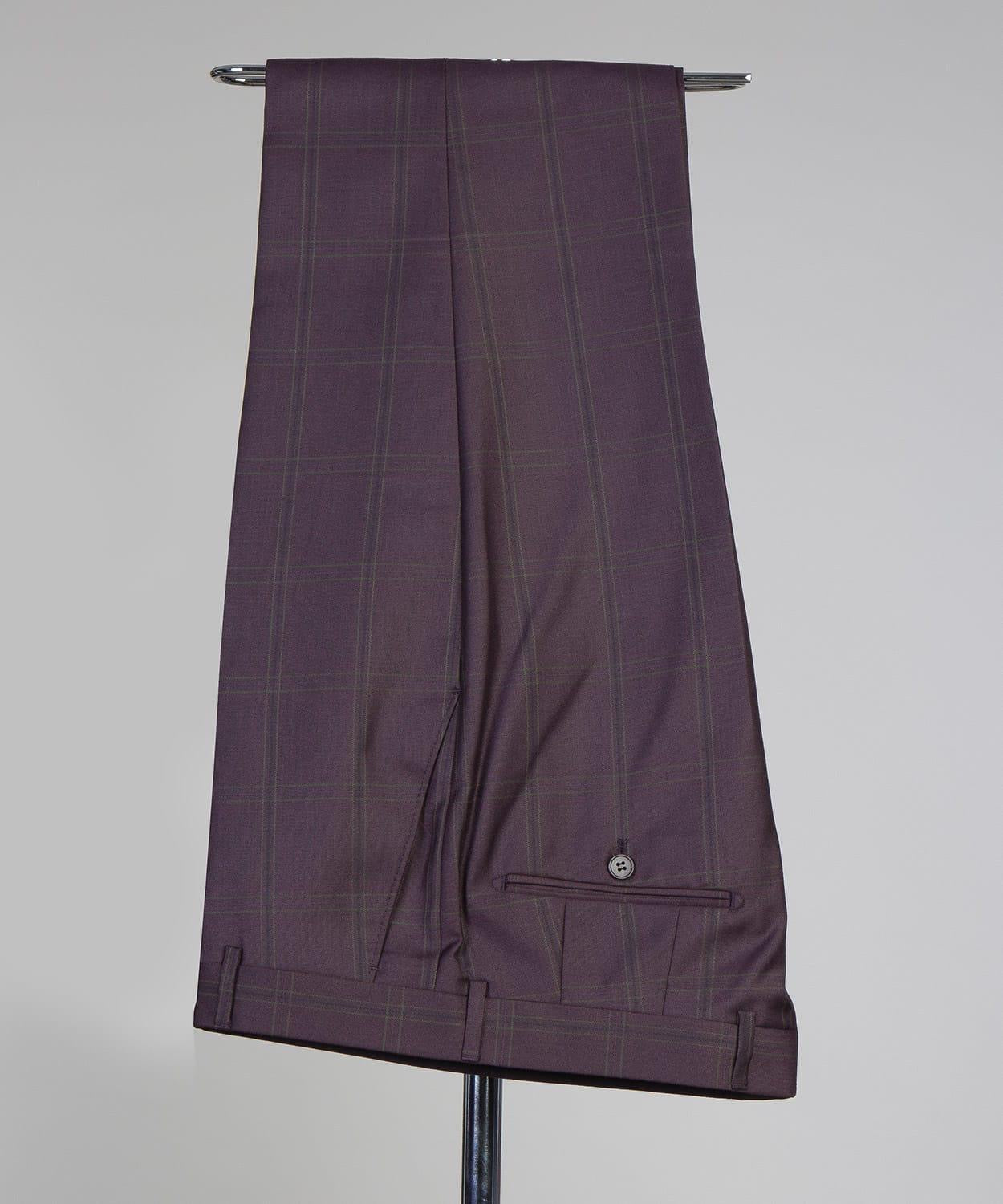 Douglas Latest Design Bugundy Plaid Double Breasted Best Fitted Men Suits