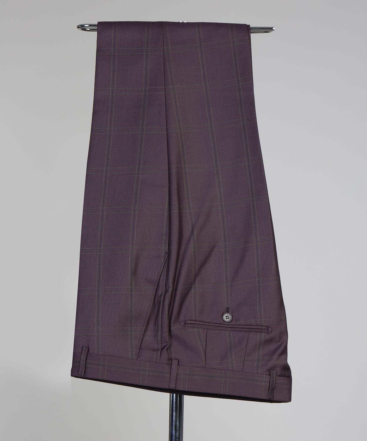 Douglas Latest Design Bugundy Plaid Double Breasted Best Fitted Men Suits