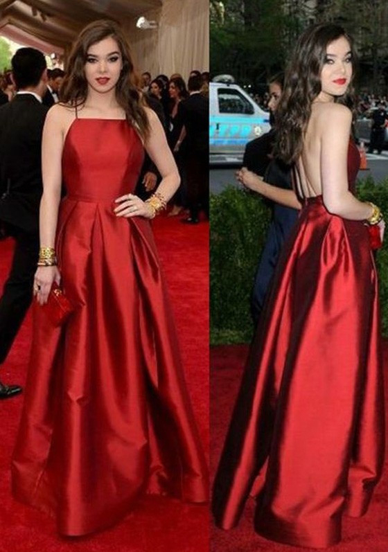 Red Halter Ruffles Prom Dress UKes UK Open Back Sleeveless Elegant Evening Dress UKes UK