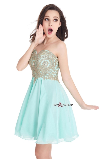 Sexy Short Mini Sweetheart Appliques Homecoming Dress UKes UK