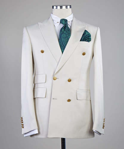 Edmund Chic Peaked Lapel Double Breasted Men Suits
