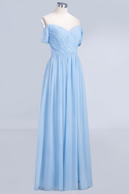 Sexy A-line Flowy Straps Sweetheart Sleeveless Floor-Length Bridesmaid Dress UK UK with Ruffles