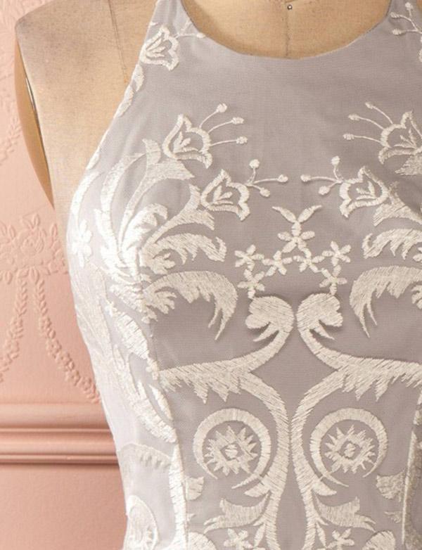 Gorgeous Halter Tulle A-Line Appliques Open Back Homecoming Dress UK