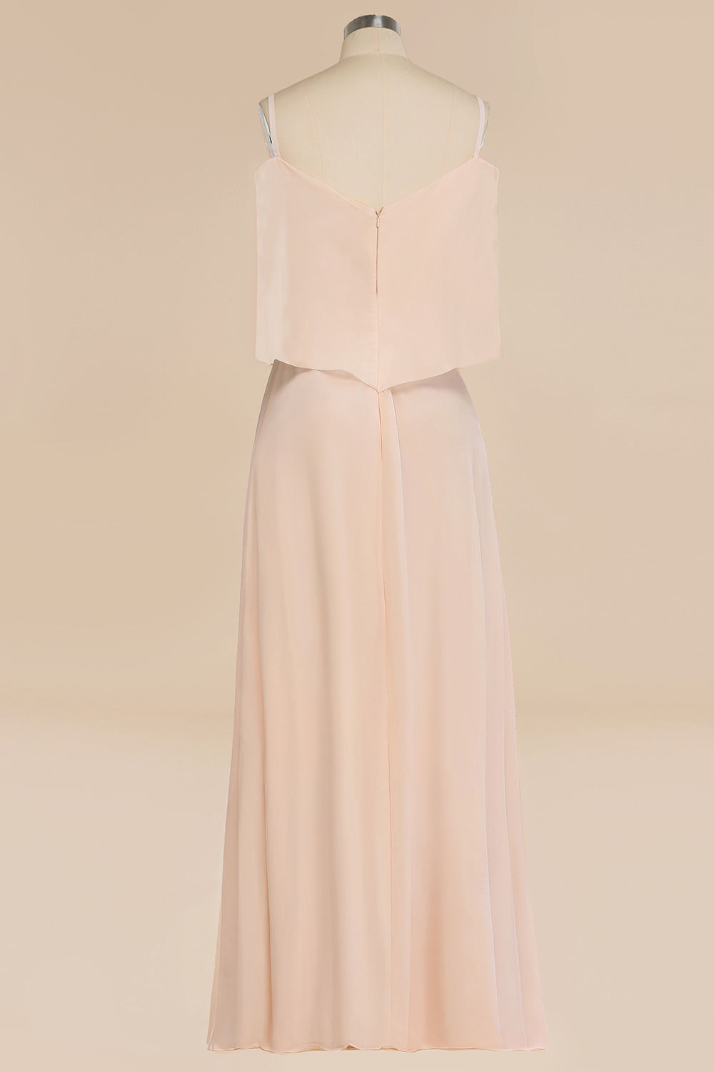 Elegant Champagne Off the Shoulder Chiffon Bridesmaid Dress Side Slit Wedding Guest Dress