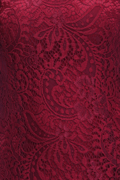 Elegant Mermaid Floor Length Halter Lace Burgundy Bridesmaid Dress UK-27Dress.co.uk