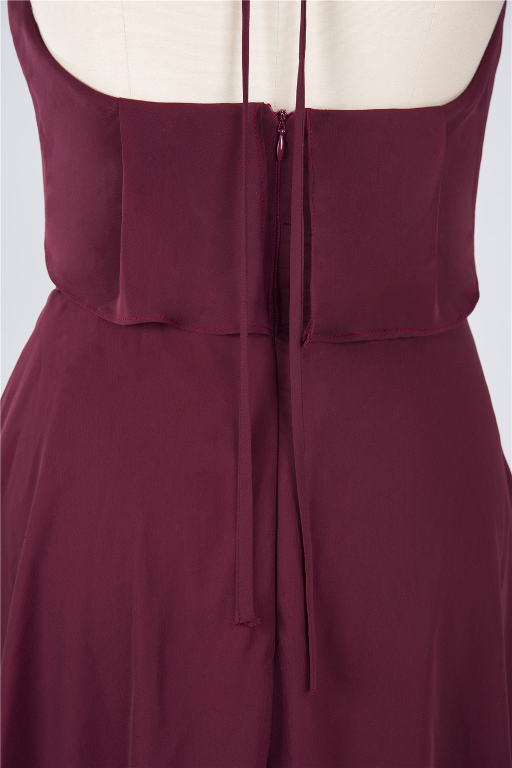 Sexy A-line Flowy Halter Sleeveless Short length Bridesmaid Dress UK with Ruffles-27Dress.co.uk